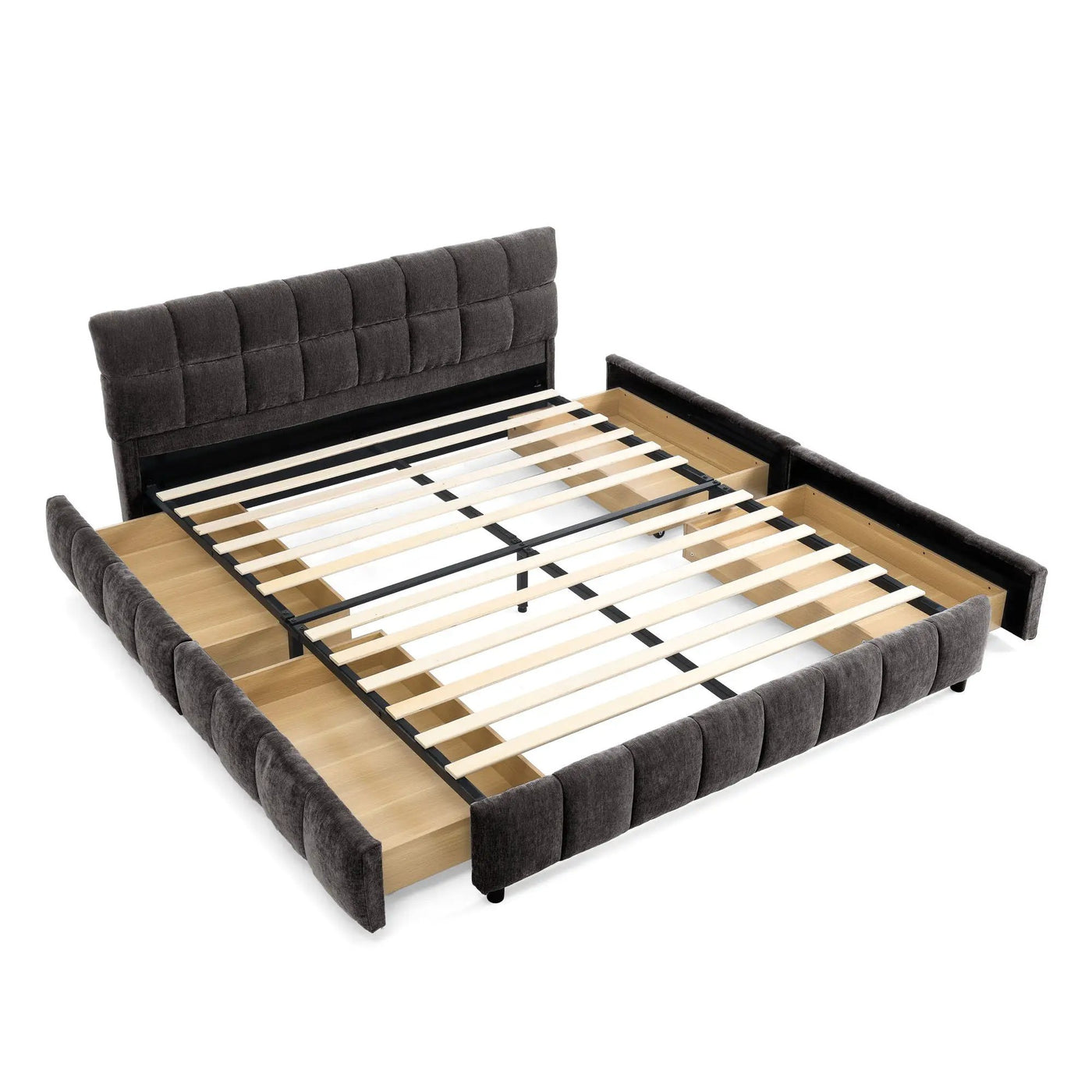 Modern Platform Bed Frame With Thick Fabric by Unique Piece Furniture