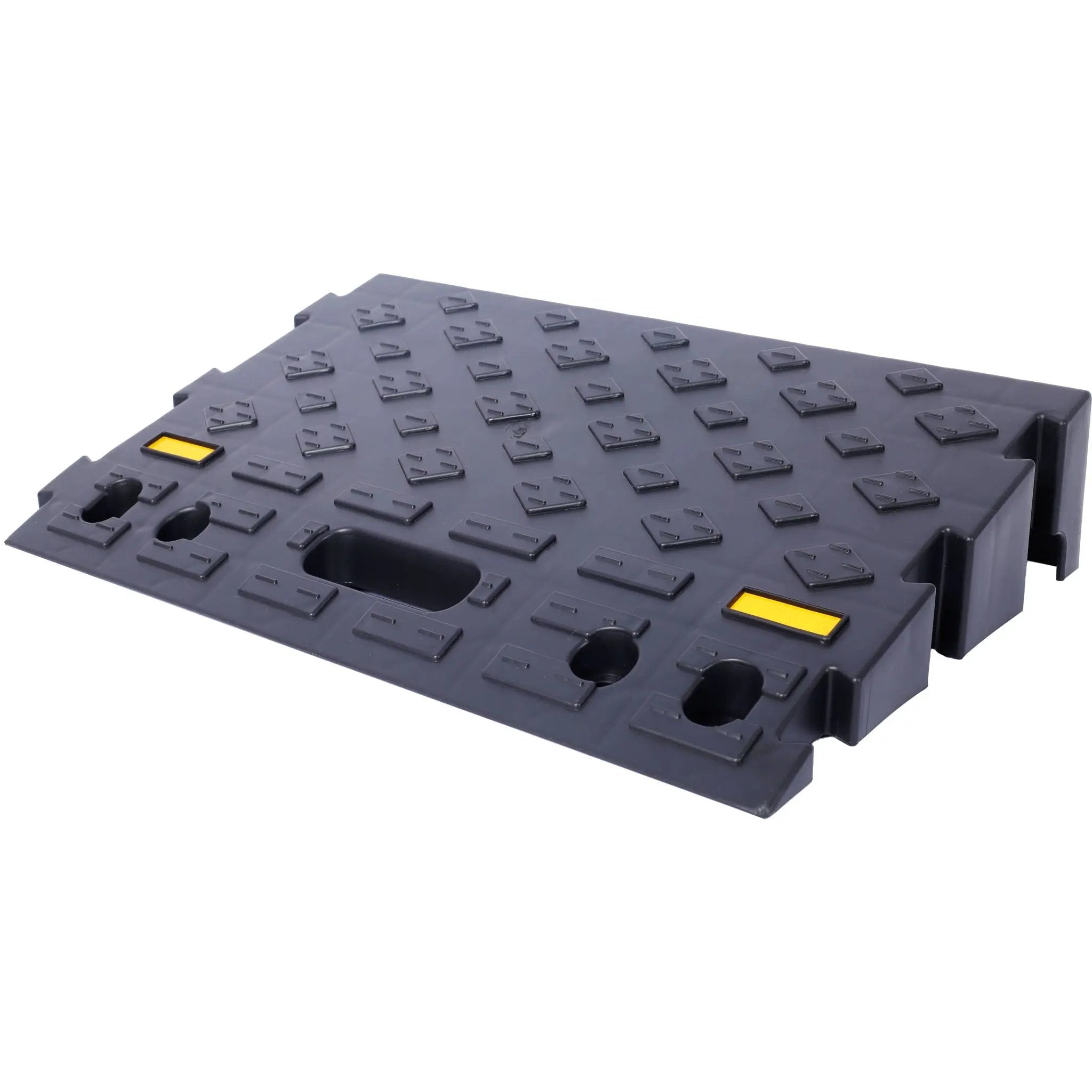 Heavy Duty Plastic 4" High Portable Automotive Curb Ramp For Cars & Wheelchairs Interlocking Design - Black by HouseOfZazla