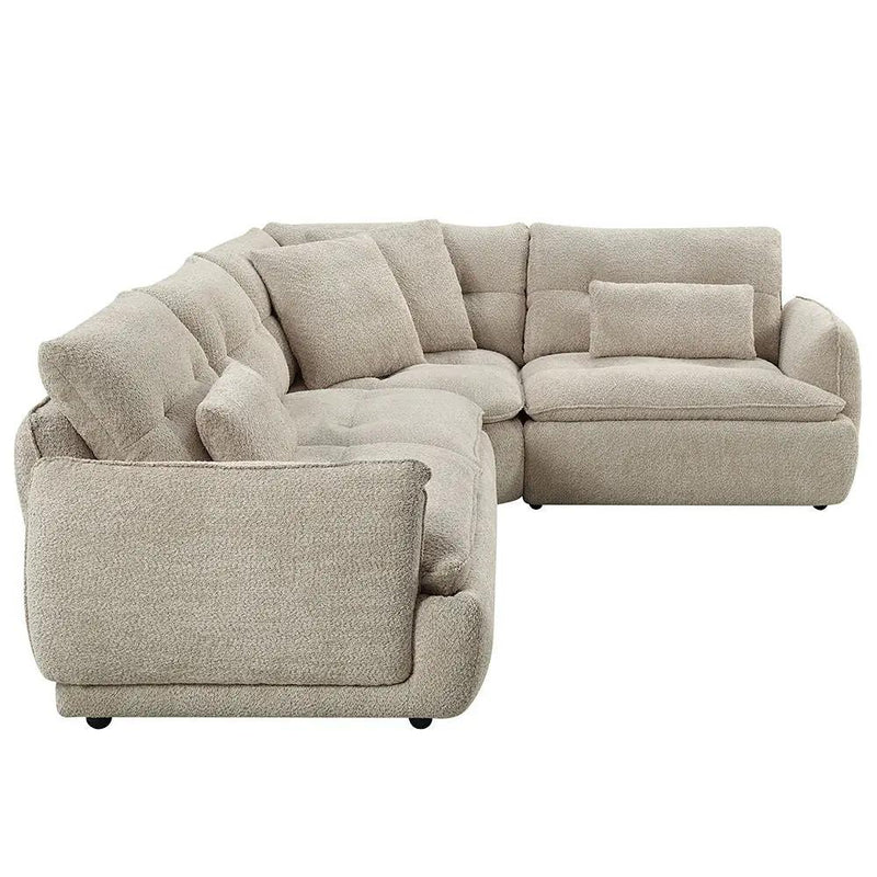 Jonina - Sectional Sofa With 4 Pillows - Beige Chenille by Unique Piece Furniture