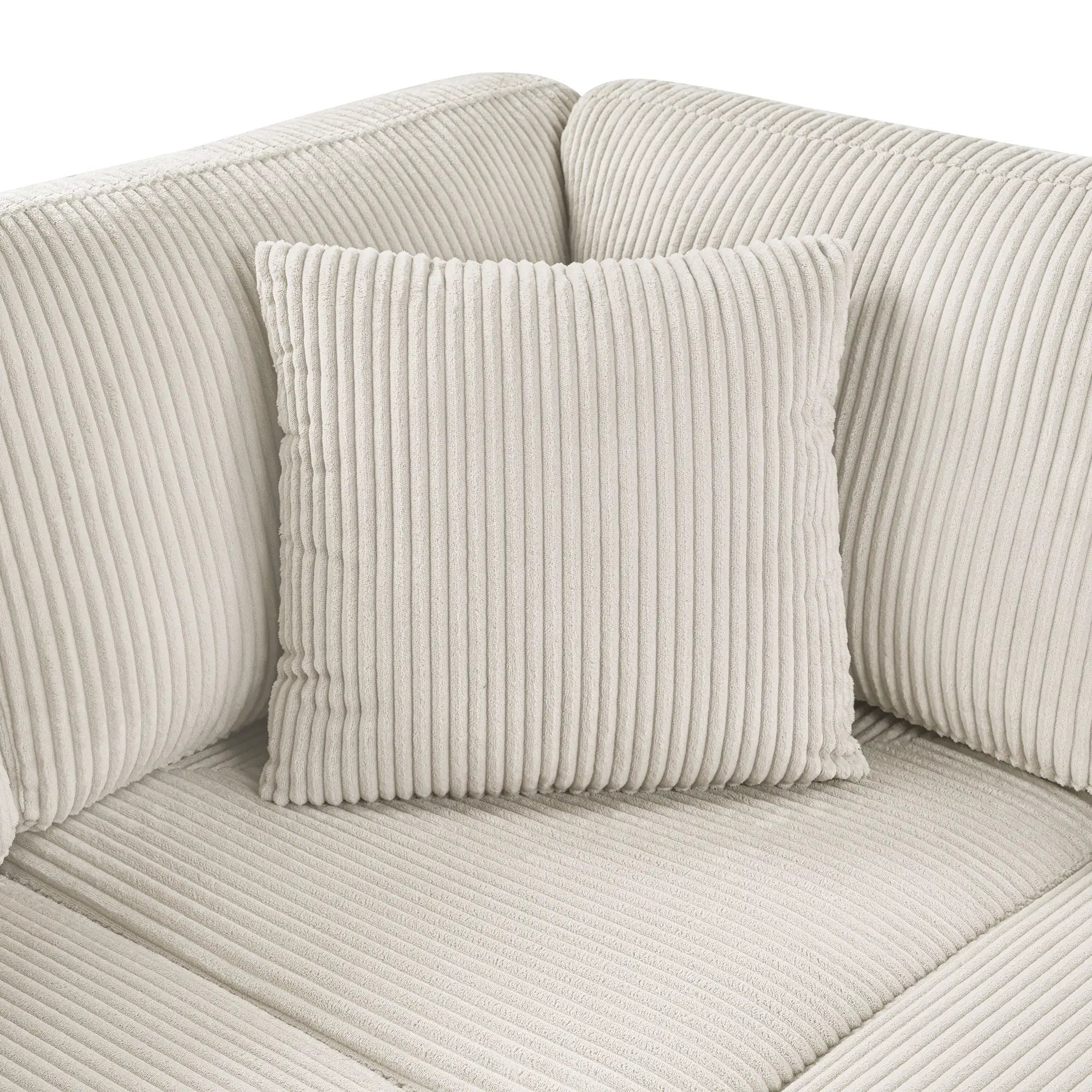 Oversized Sectional U-Shaped Sofa With Chaise Lounge And Three Soft Throw Pillows by HouseOfZazla