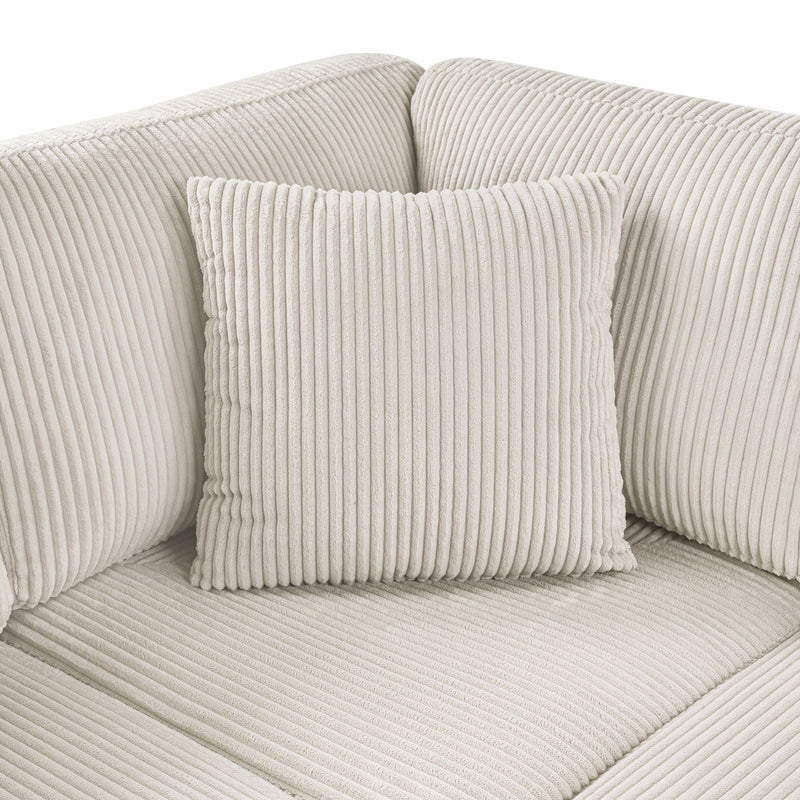 Oversized Sectional U-Shaped Sofa With Chaise Lounge And Three Soft Throw Pillows by HouseOfZazla