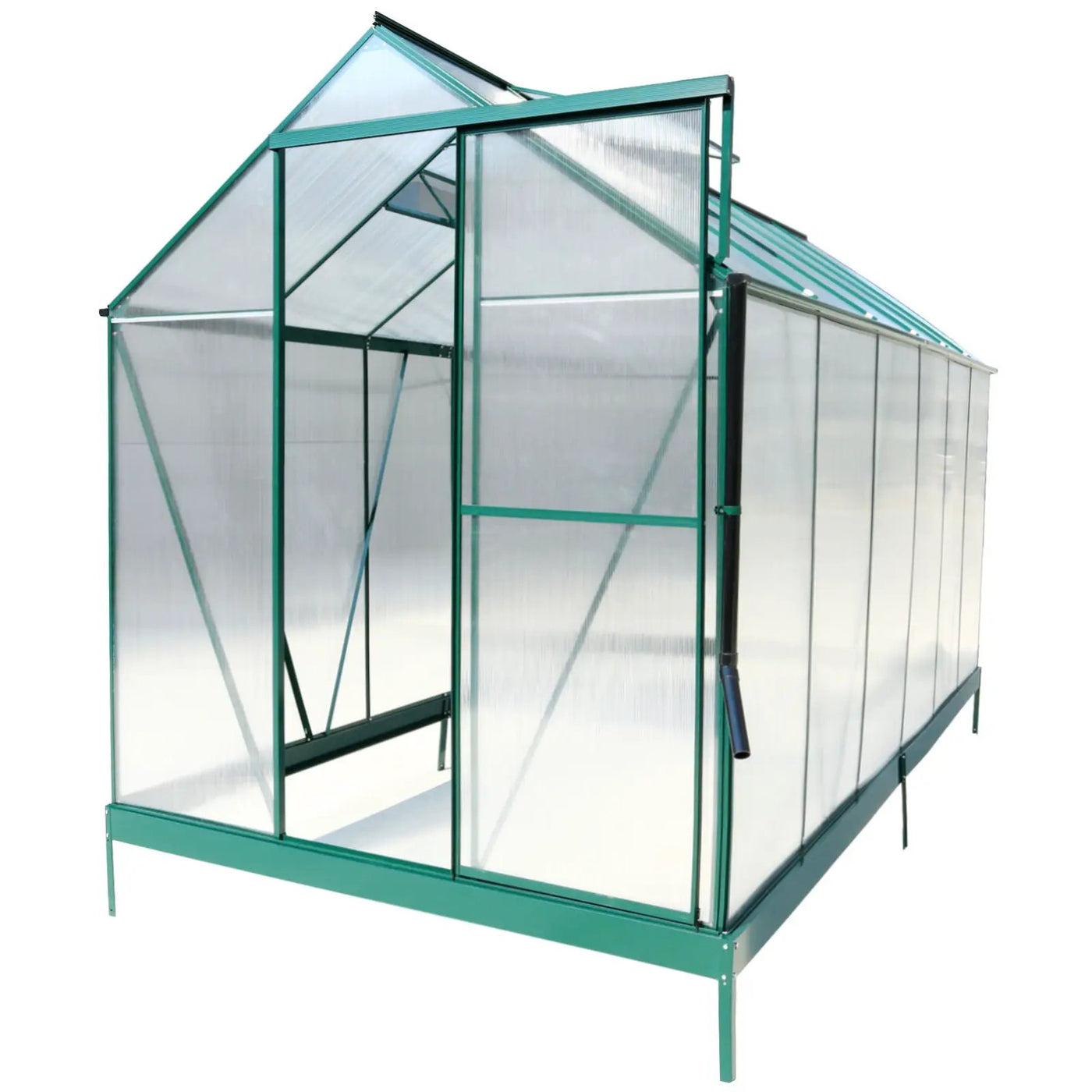 Polycarbonate house, Heavy Duty Outdoor Aluminum Walk-In House Kit With Rain Gutter, Vent And Door For Backyard Garden by HouseOfZazla