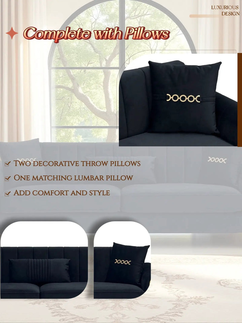 Modern 3-Seater Sofa Couch for Living Room by HouseOfZazla
