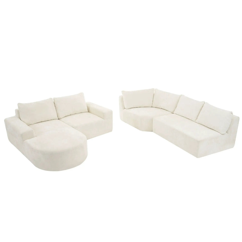 Modular Cloud Sectional Sofa Set, U-Shaped Upholstered Couch With Deep Seat by HouseOfZazla
