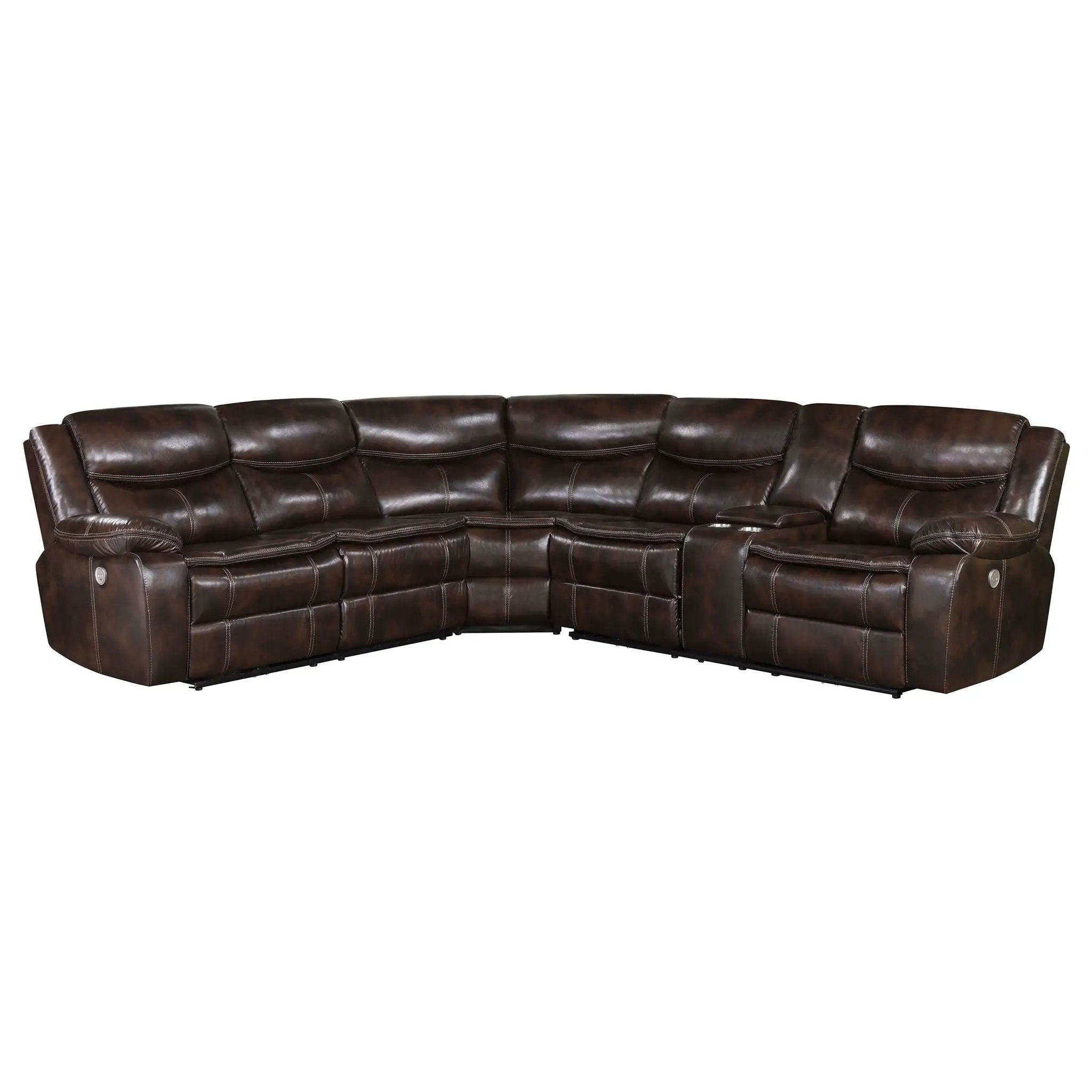 Sycamore Upholstered Power Reclining Sectional Sofa Brown by Unique Piece Furniture