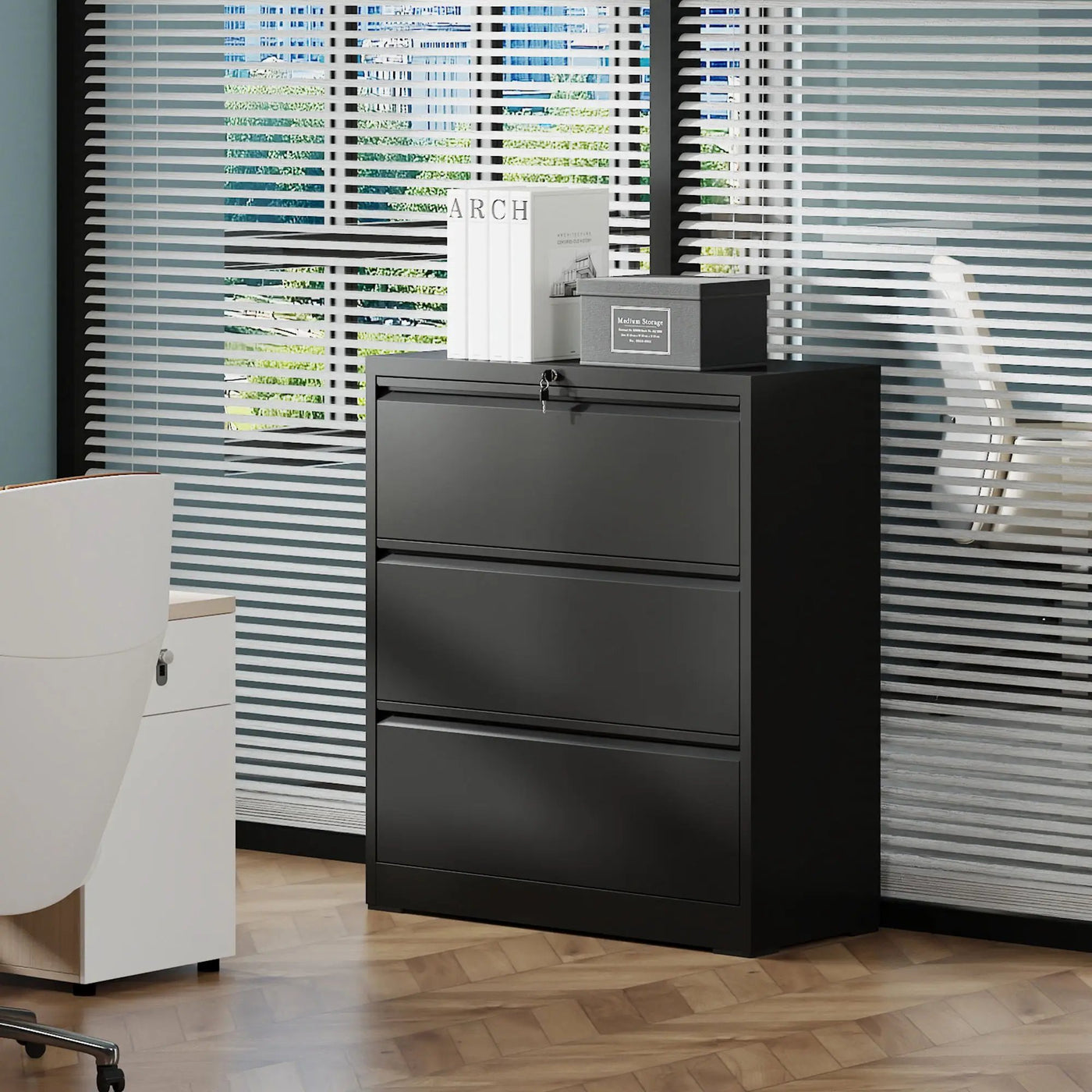 Lateral File Cabinet, Heavy Duty Filing Holds Letter/Legal/A4 Files by HouseOfZazla