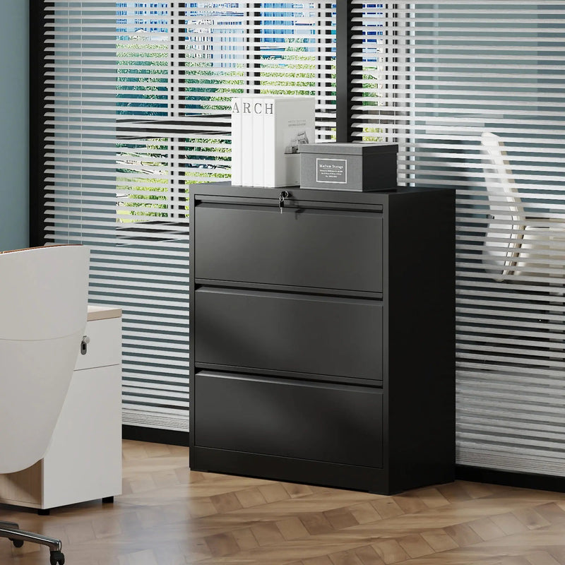 Lateral File Cabinet, Heavy Duty Filing Holds Letter/Legal/A4 Files by Unique Piece Furniture