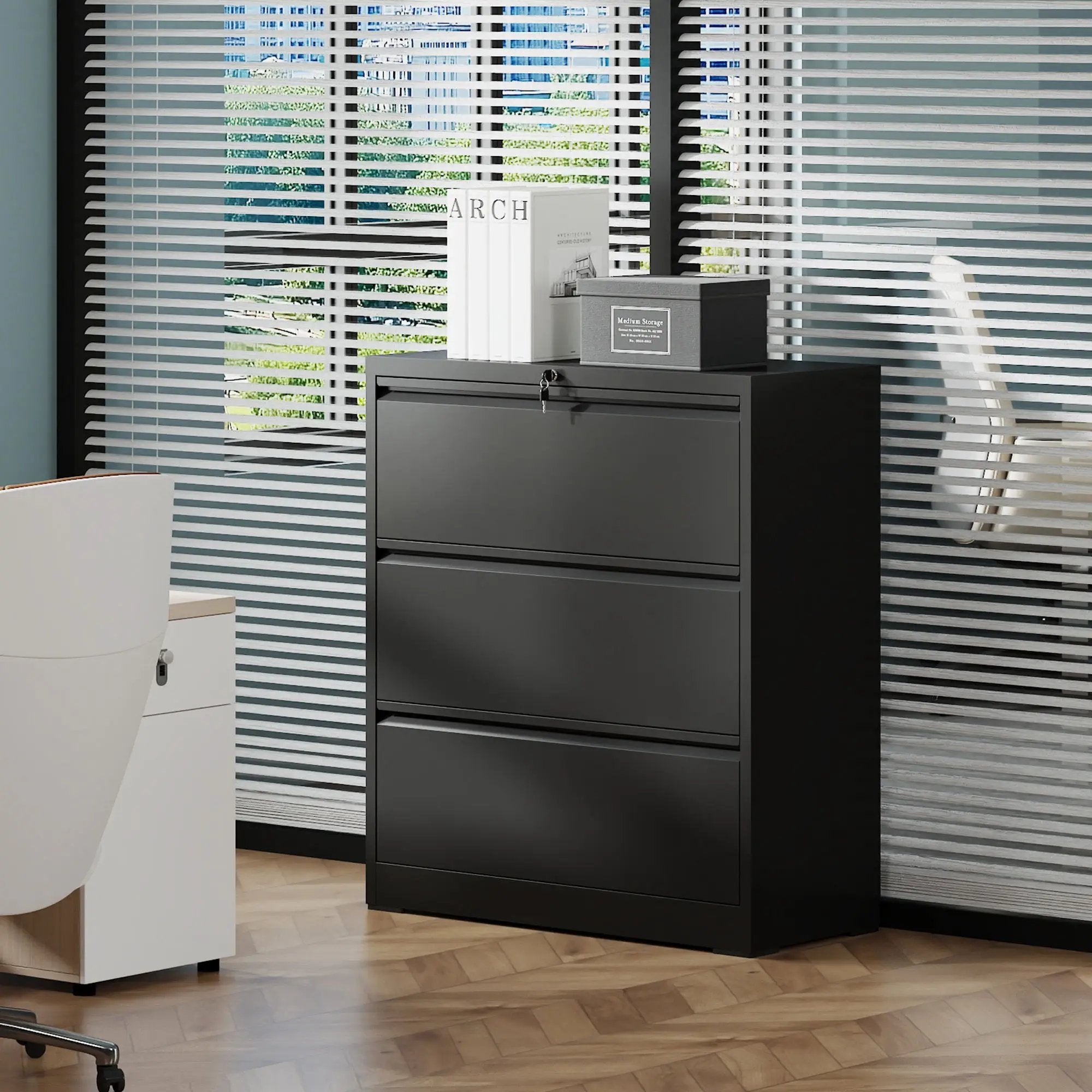 Lateral File Cabinet, Heavy Duty Filing Holds Letter/Legal/A4 Files by HouseOfZazla