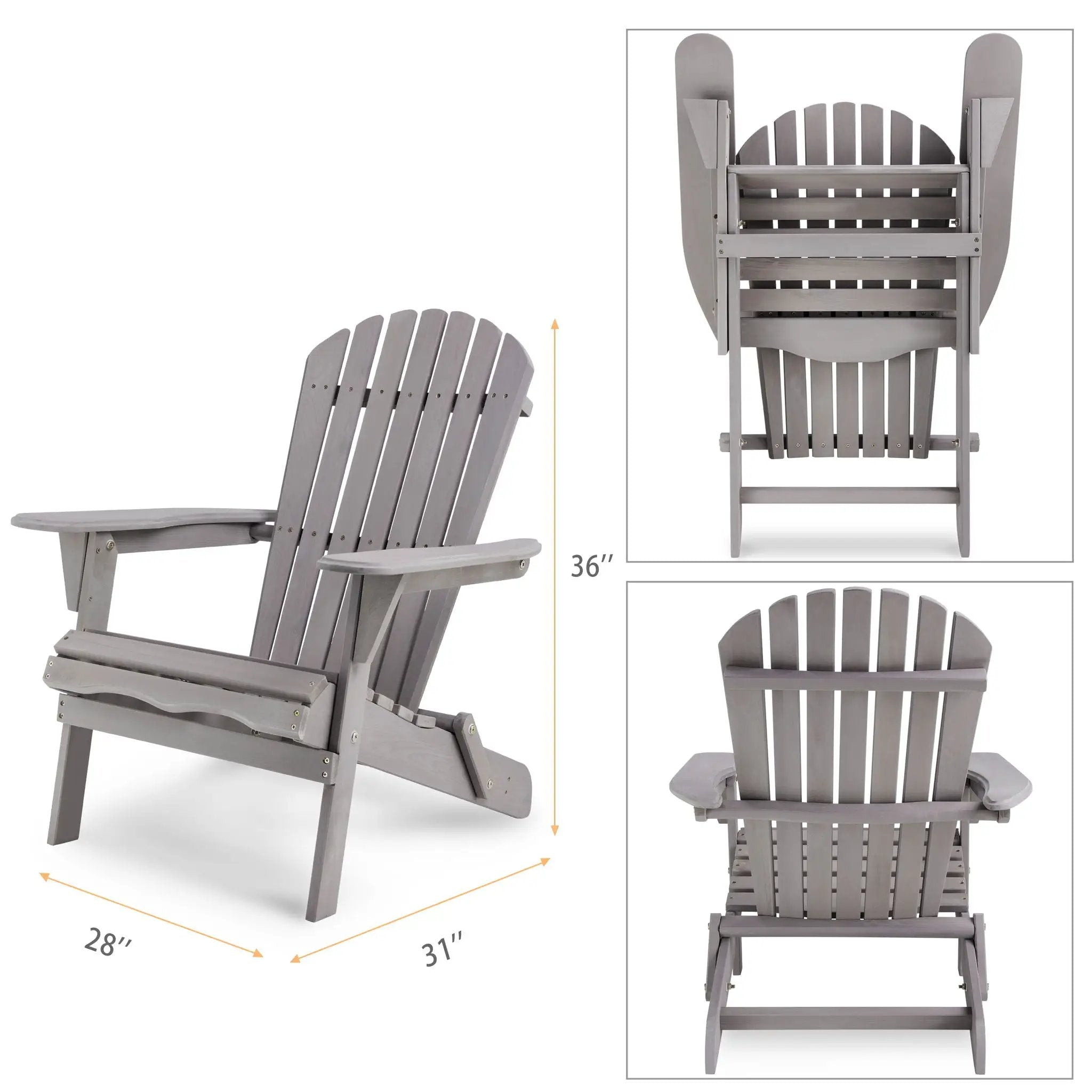 Lounge Patio Chair For Garden Outdoor Wooden Folding Adirondack Chair (Set of 2) Solid Cedar Wood Lounge Patio Chair For Garden by Unique Piece Furniture