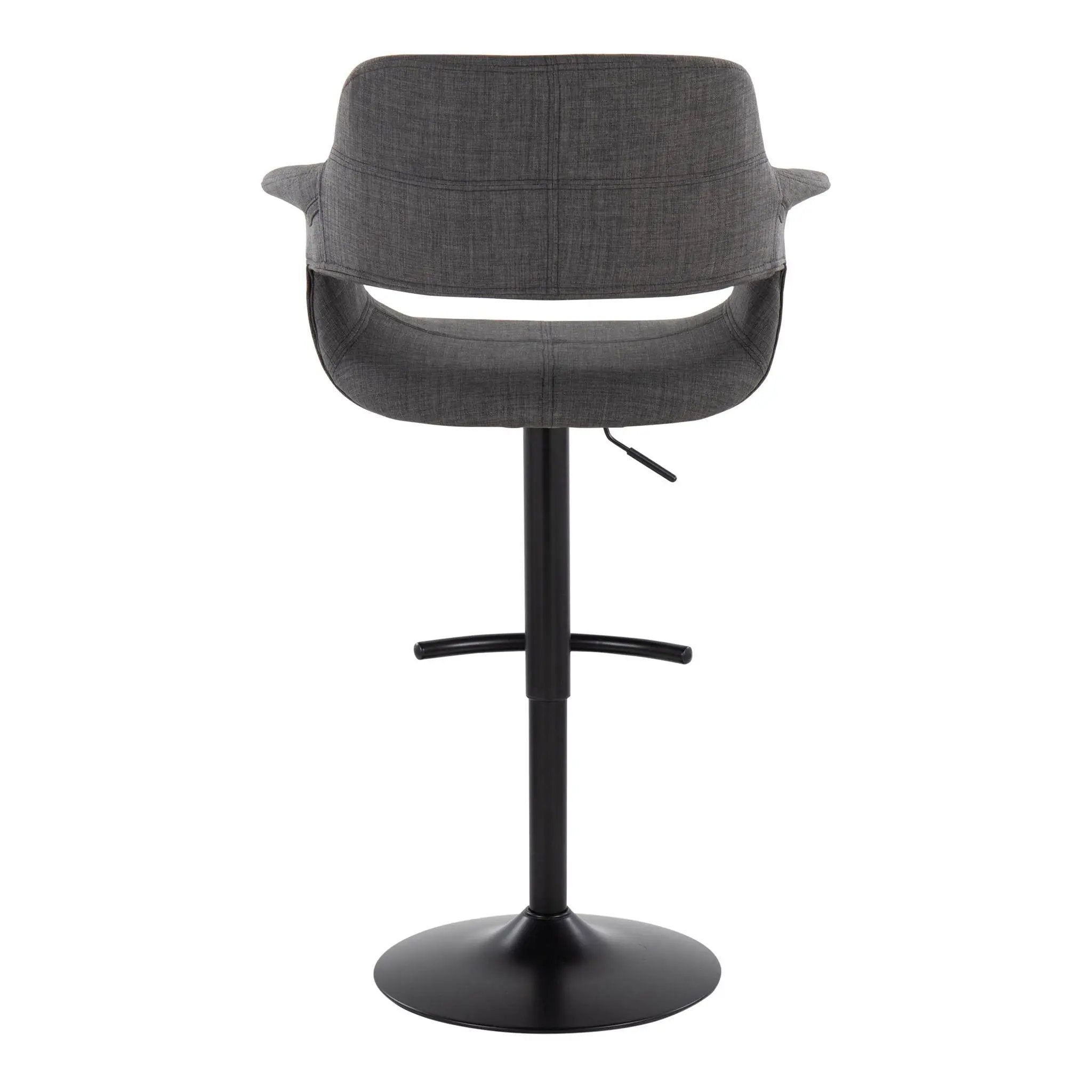 Vintage Flair - Mid Century Modern Adjustable Barstool With Swivel & Rounded T Footrest (Set of 2) by Unique Piece Furniture