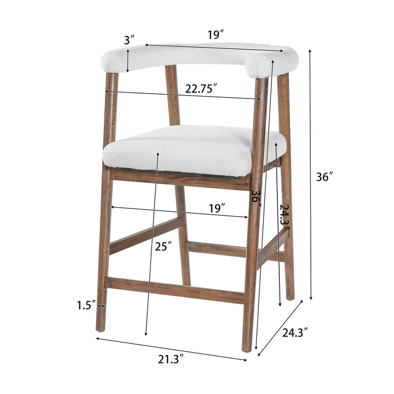 24.5'' Seat Height Bar Stools with Back, Set of 2 by HouseOfZazla