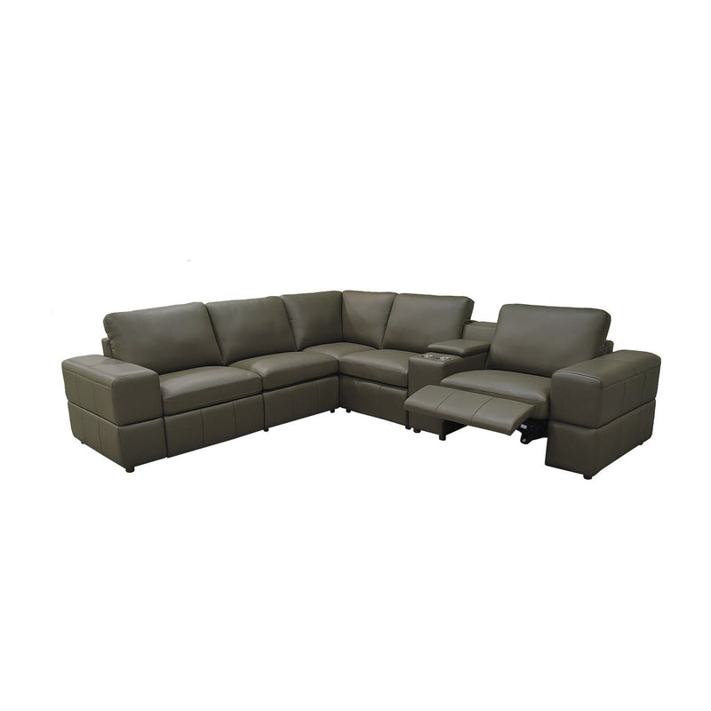 Upholstered Large Arms Sectional With Recliner Seats by Unique Piece Furniture