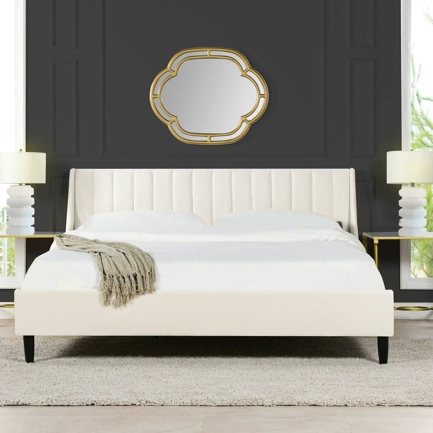 Aspen - Vertical Tufted Modern Headboard Platform Bed Set by Unique Piece Furniture
