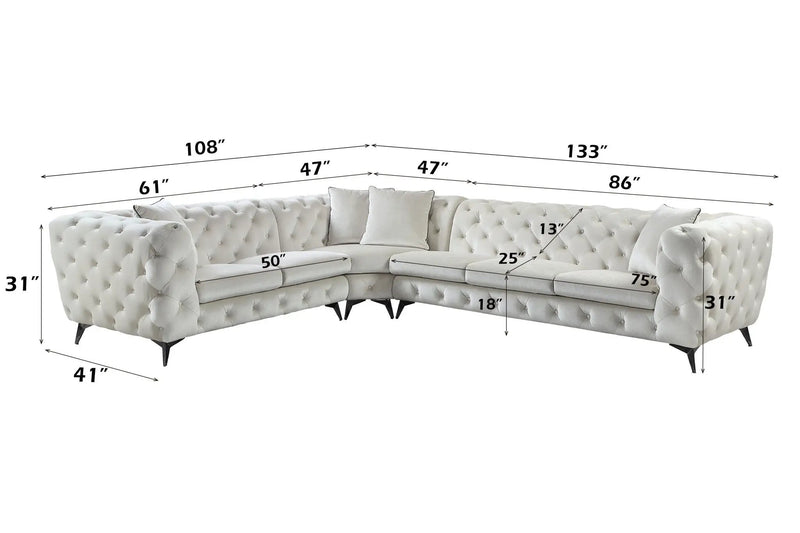 Atronia Sectional Sofa With 4 Pillows - Beige by HouseOfZazla