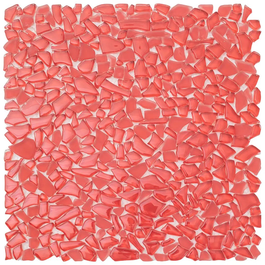 Red 11x11 Glossy Matte Multi-shaped Glass Mosaic Tile (5 pack, 4.36 sq ft/case) by Apollo Tile