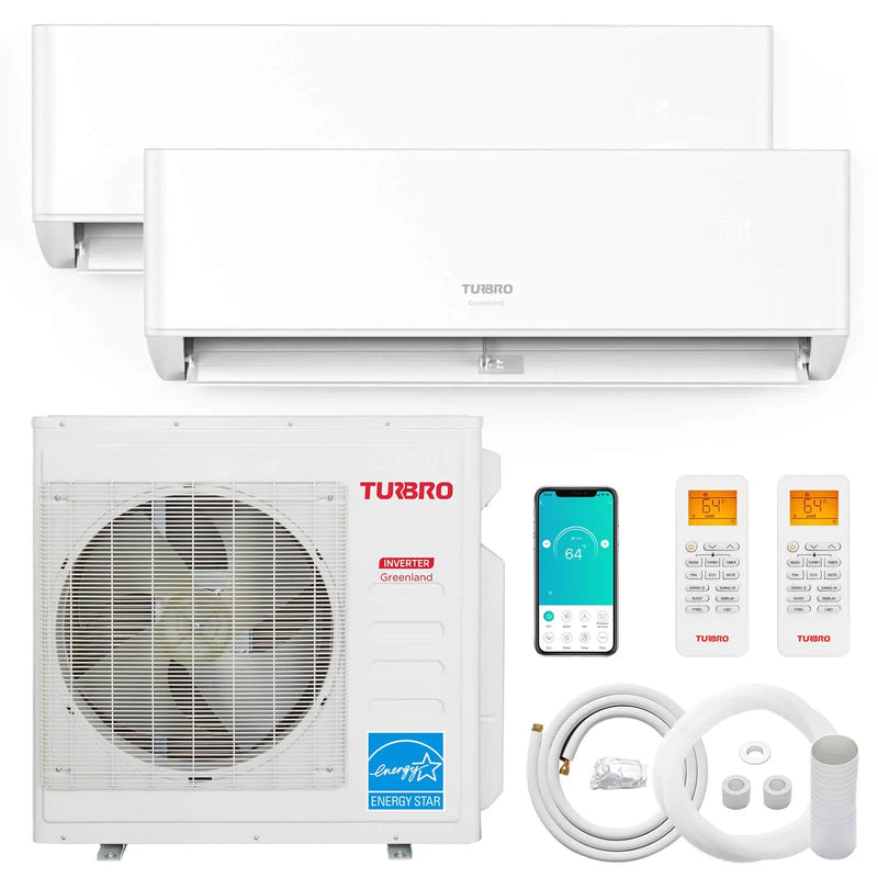 Greenland 42,000 BTU Dual Zone (2) Mini Split AC (R454B) by TURBRO