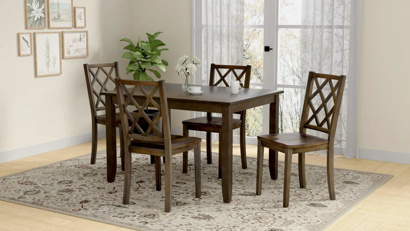 5 Piece Dining Table Set - Brown by Unique Piece Furniture