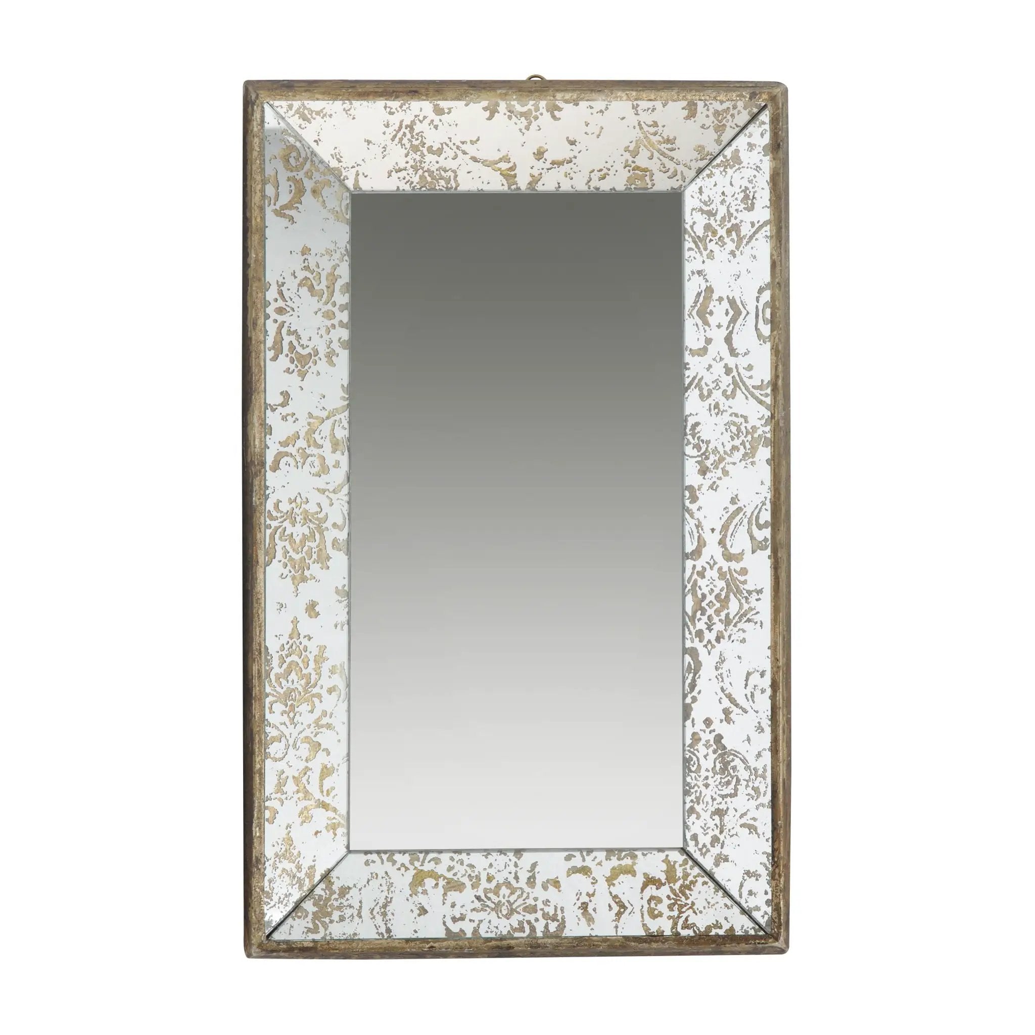 Antique Rectangle Mirror with Floral Accents by HouseOfZazla