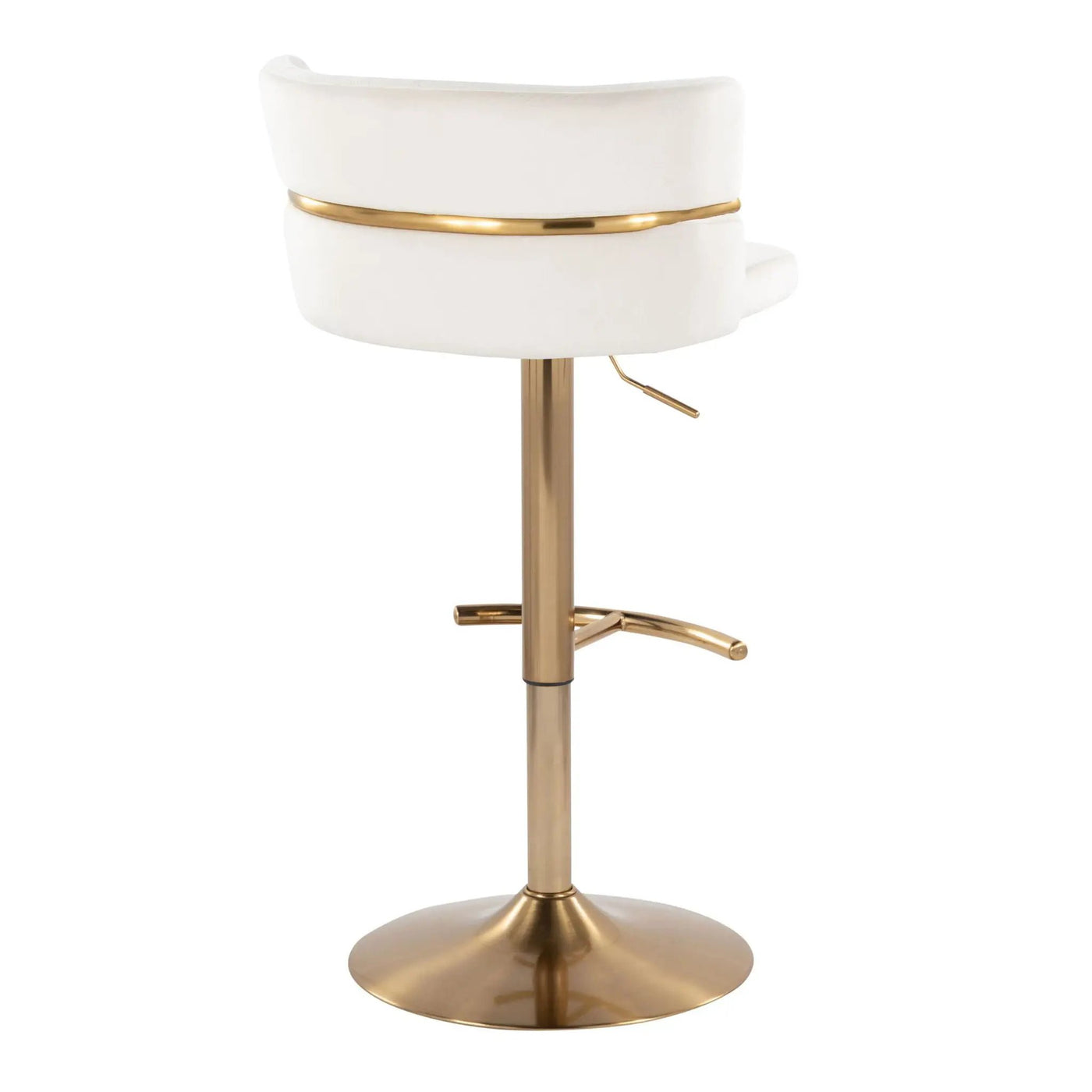 Cinch - Glam / Art Deco Adjustable Barstool With Swivel With Rounded T Footrest (Set of 2) by HouseOfZazla