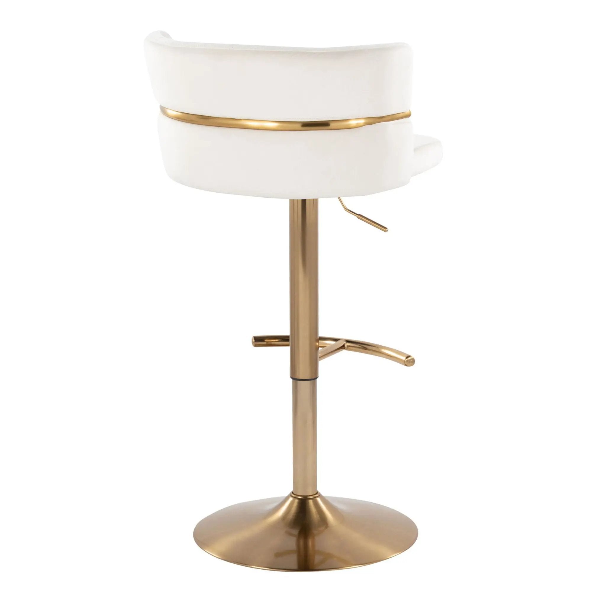 Cinch - Glam / Art Deco Adjustable Barstool With Swivel With Rounded T Footrest (Set of 2) by HouseOfZazla