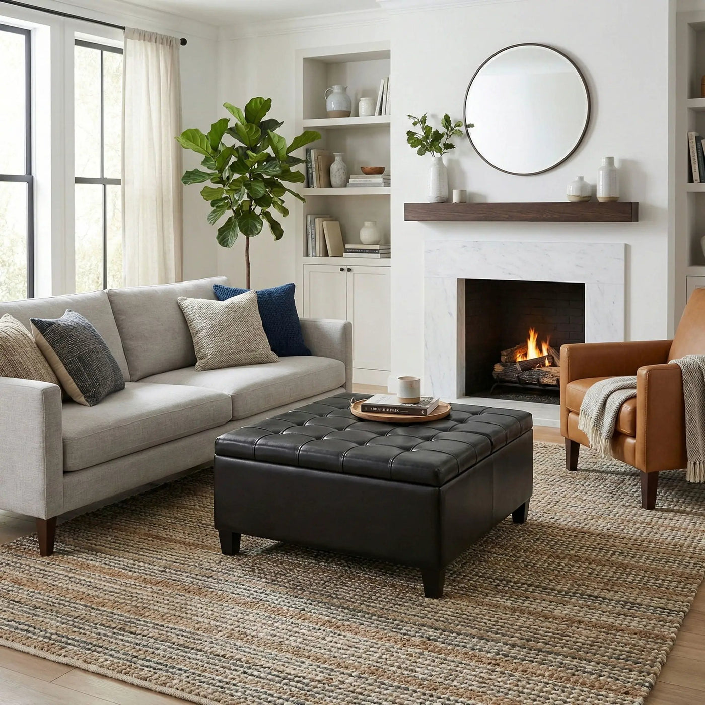 Harrison - Large Coffee Table Storage Ottoman by Unique Piece Furniture