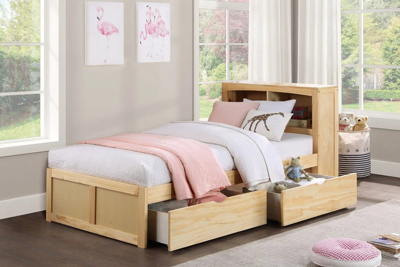 Natural Pine Finish 2pcs Storage Boxes with Caster Wheels by HouseOfZazla