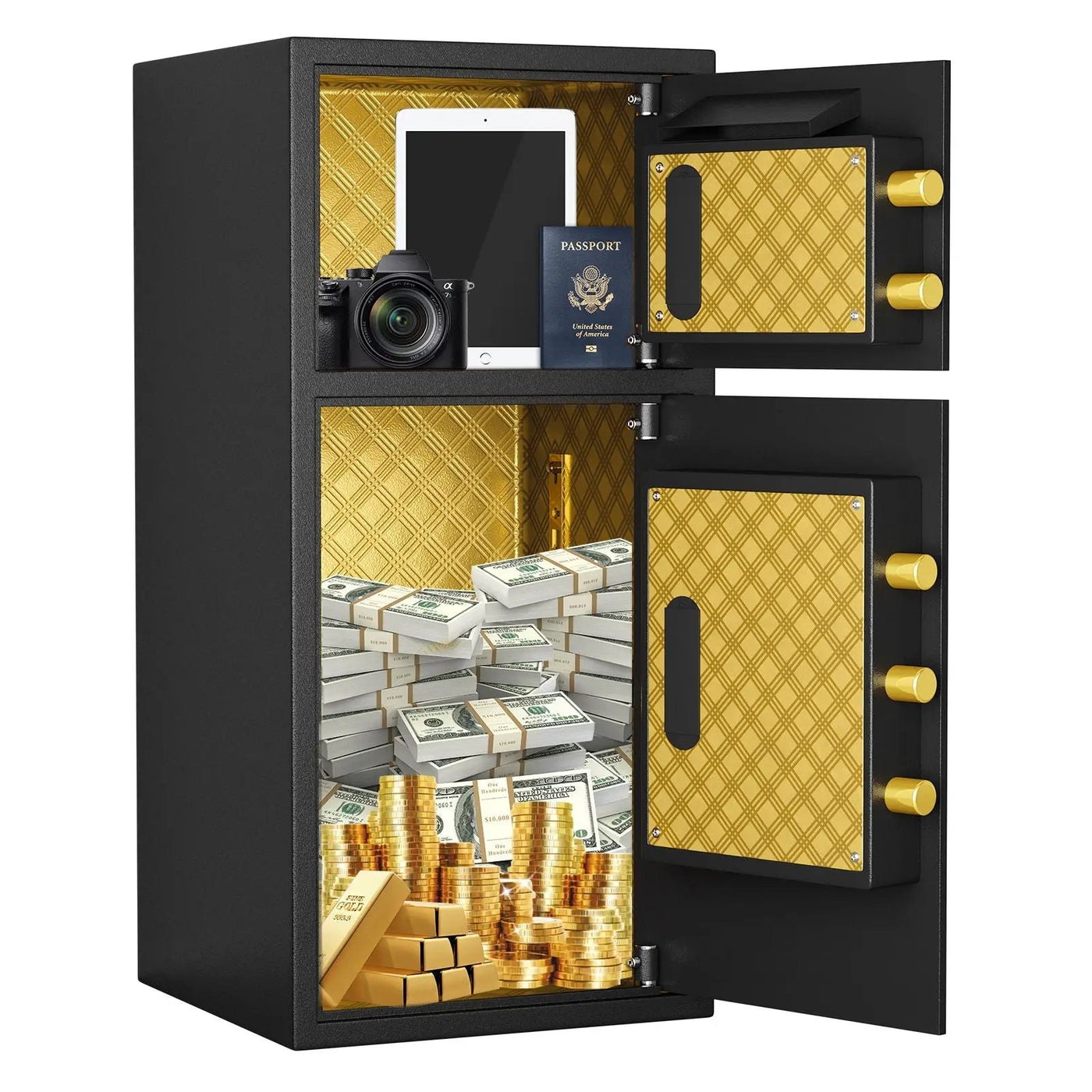 Large Double Door Coin Operated Safe, Digital Security Safe With Fireproof And Waterproof Bag by HouseOfZazla