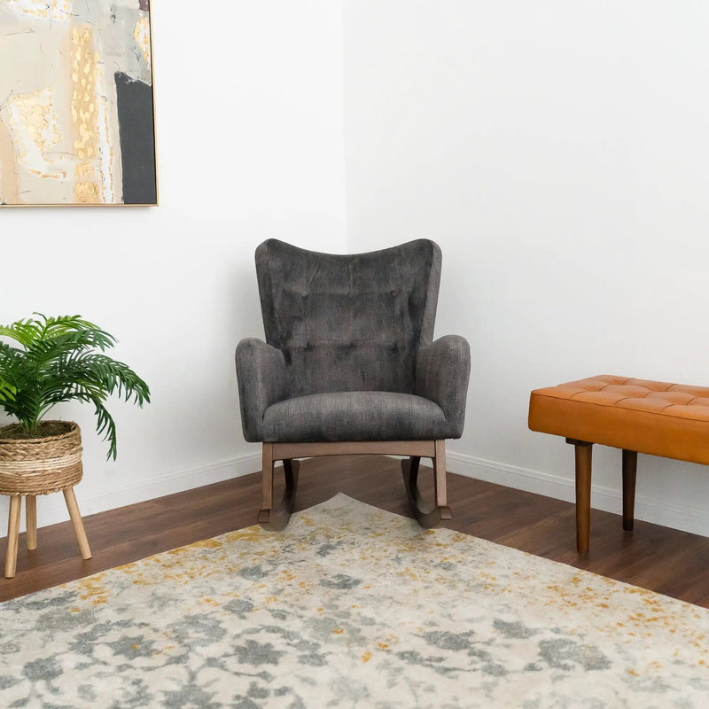 Alistair - Rocking Chair - Brown / Dark Gray by Unique Piece Furniture