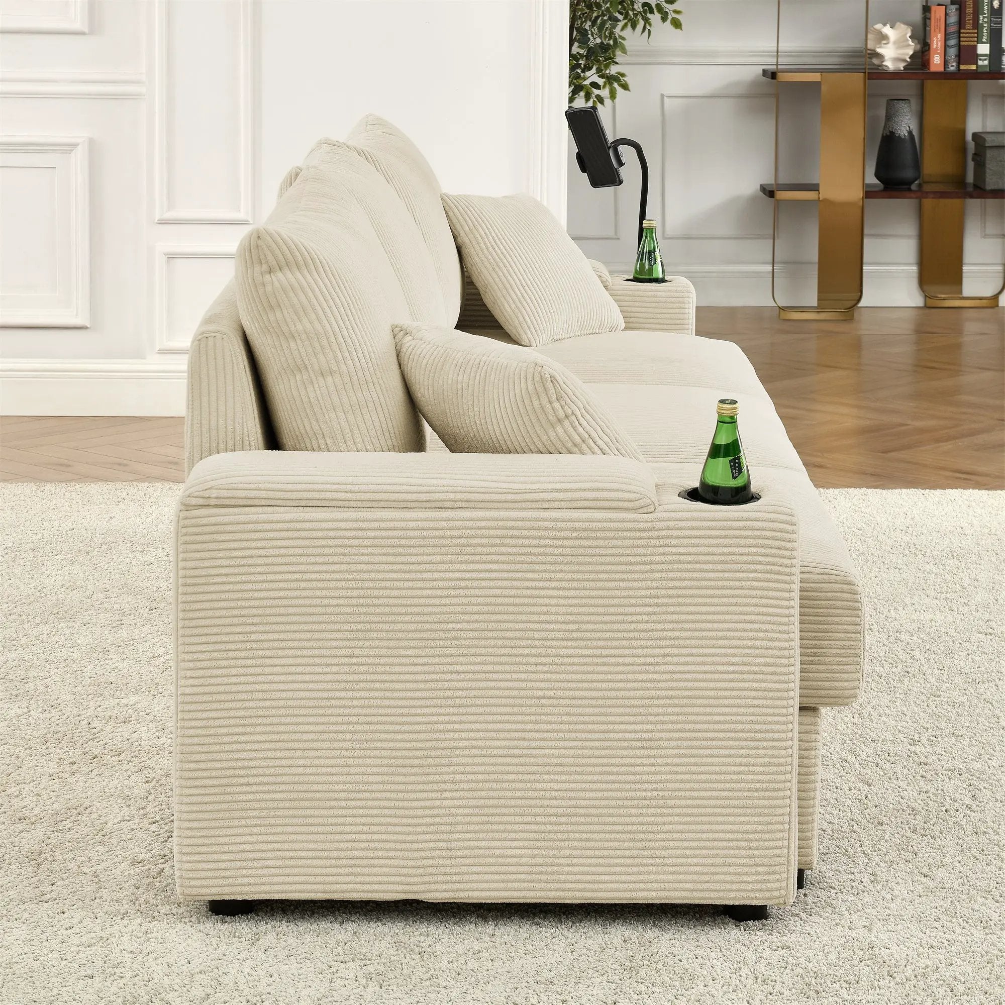 Modern U-Shaped Couch with Storage and Ottomans by HouseOfZazla