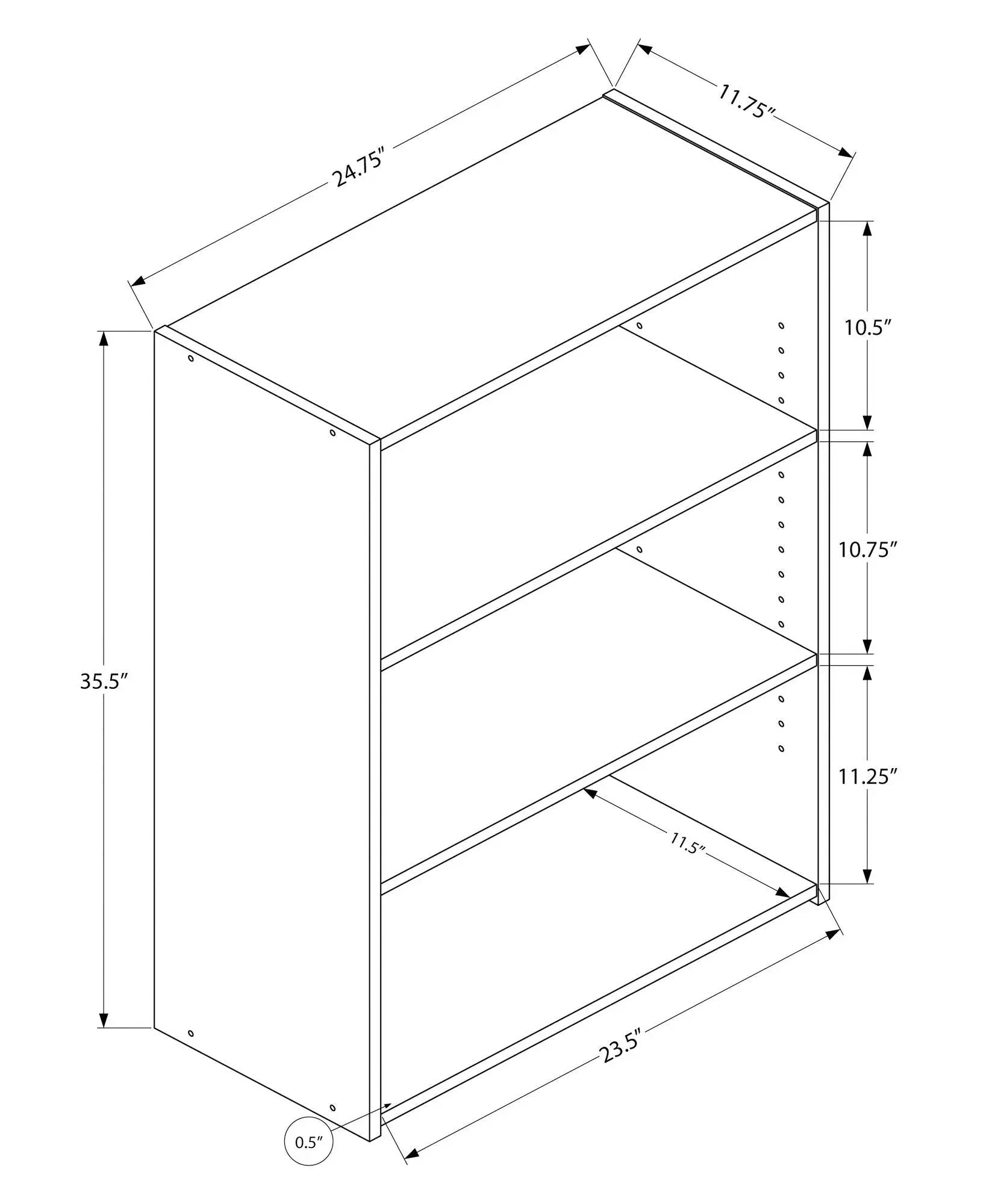Bookshelf, Bookcase, 4 Tier, For Office, Transitional by HouseOfZazla