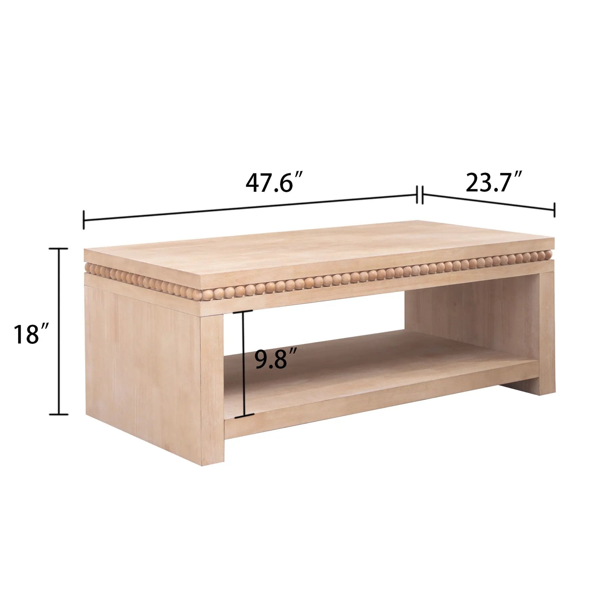 Modern Coffee Table With Beaded Trim by HouseOfZazla