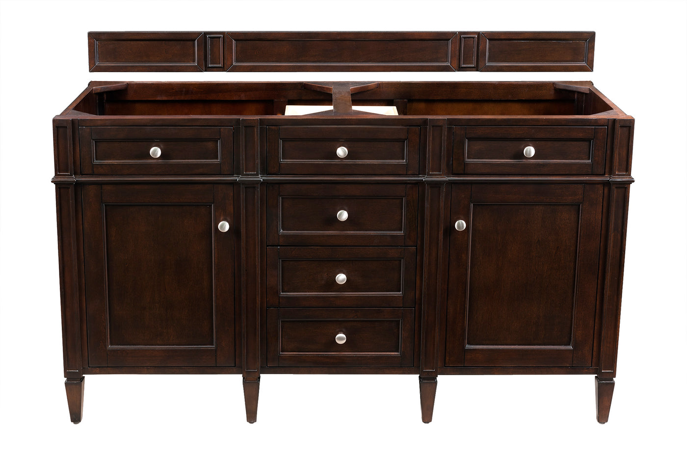 James Martin Brittany 60" Double Bathroom Vanity, Burnished Mahogany, cabinet without a countertop