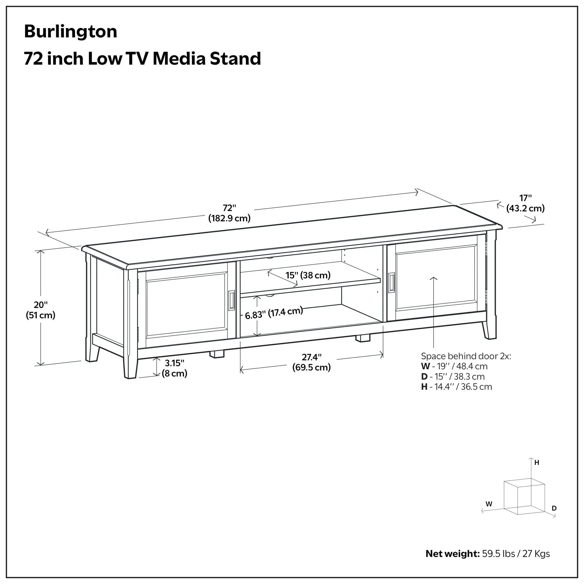 Burlington - Low TV Media Stand - Mahogany by Unique Piece Furniture