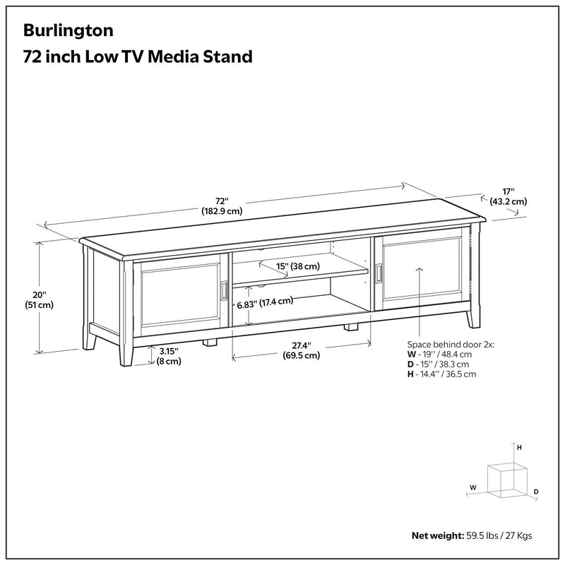 Burlington - Low TV Media Stand - Mahogany by Unique Piece Furniture