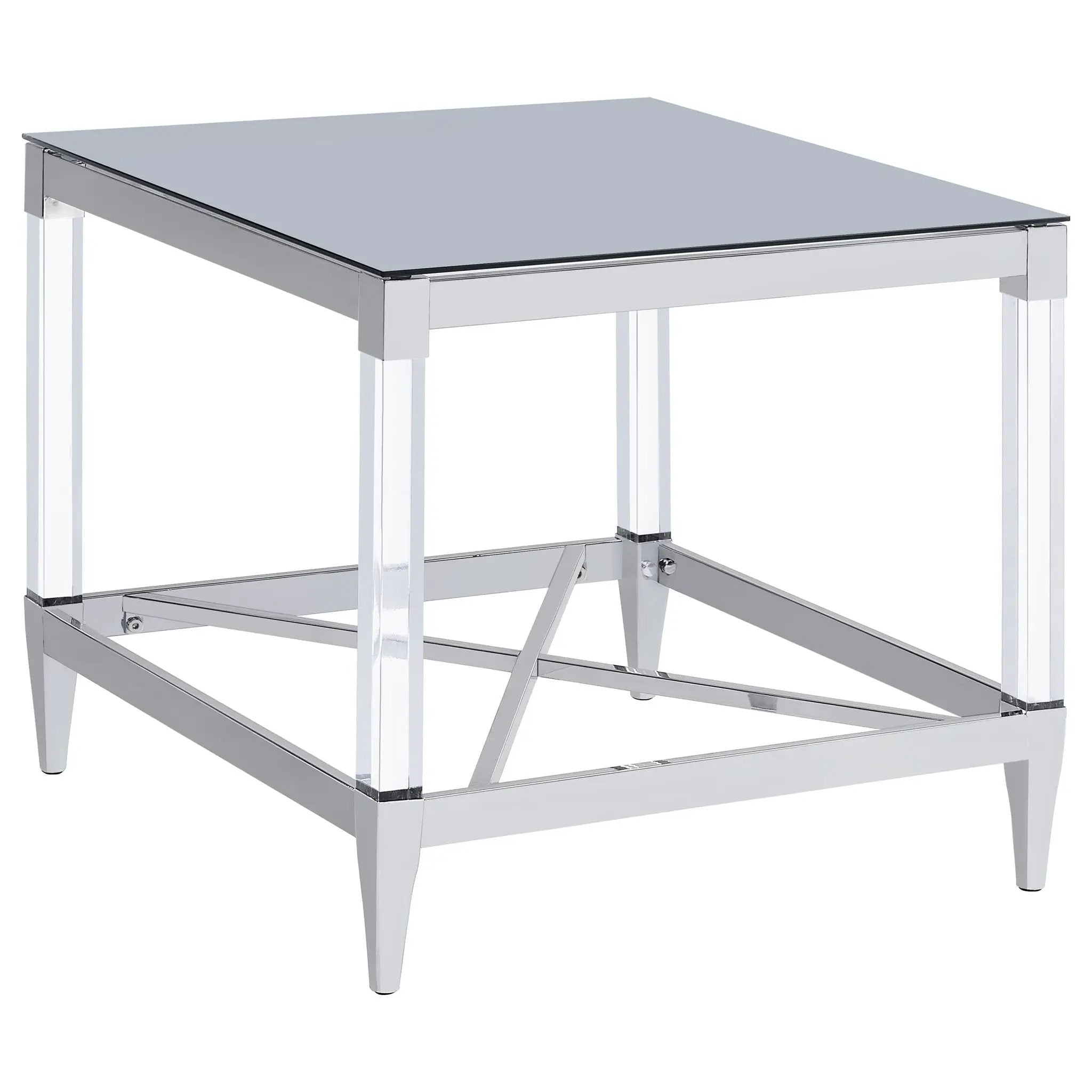 Lindley 2-piece Square Coffee and End Table Set Chrome by Unique Piece Furniture