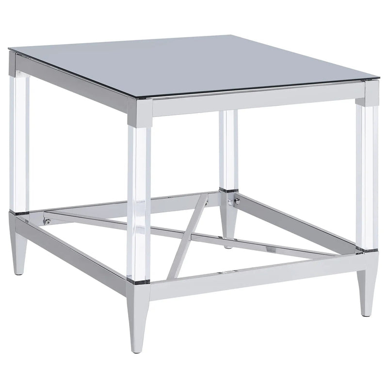 Lindley 2-piece Square Coffee and End Table Set Chrome by Unique Piece Furniture