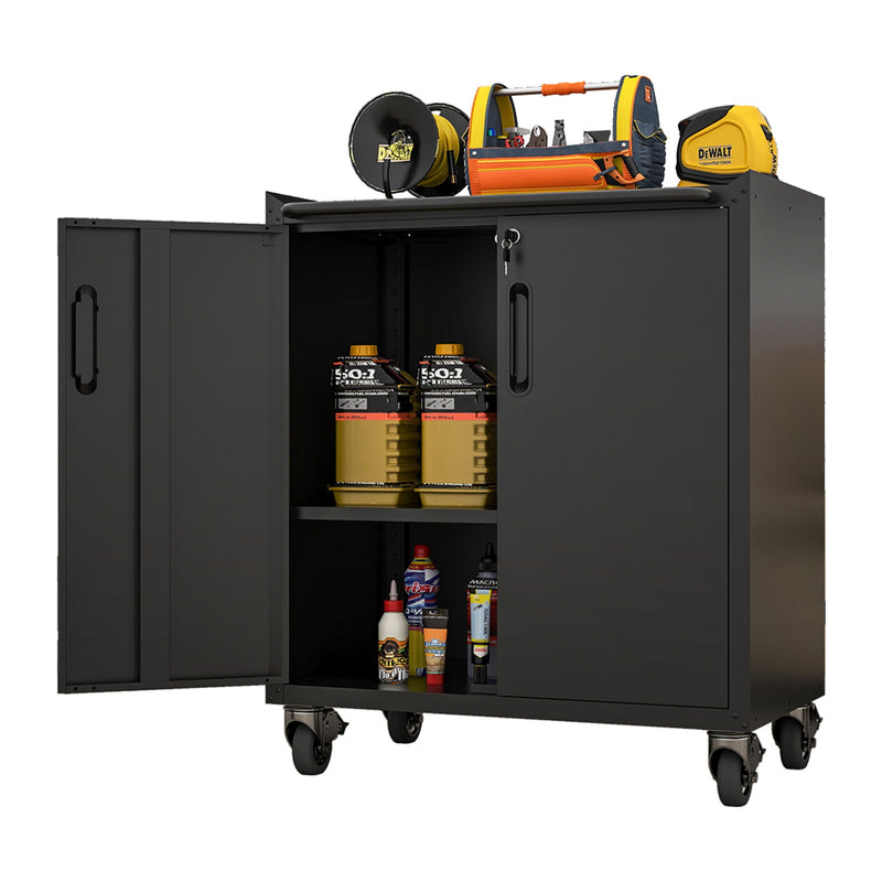 Heavy Duty Metal Garage Storage Cabinet With Wheels Sturdy Tool Organizer by HouseOfZazla