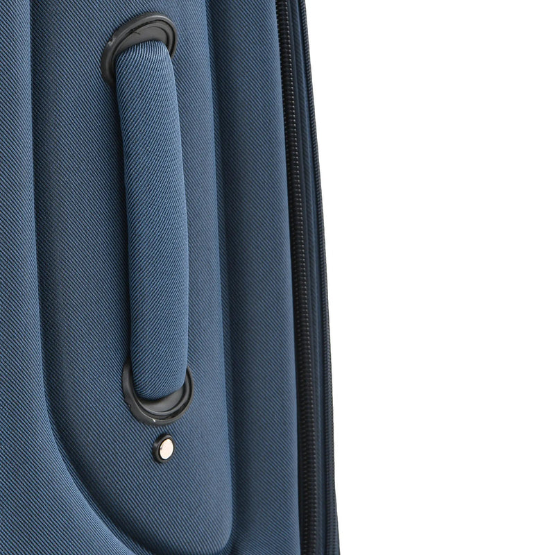 Softside Luggage Expandable 3 Piece Set Suitcase Upright Spinner Softshell Lightweight Luggage Travel Set - Dark Blue by HouseOfZazla