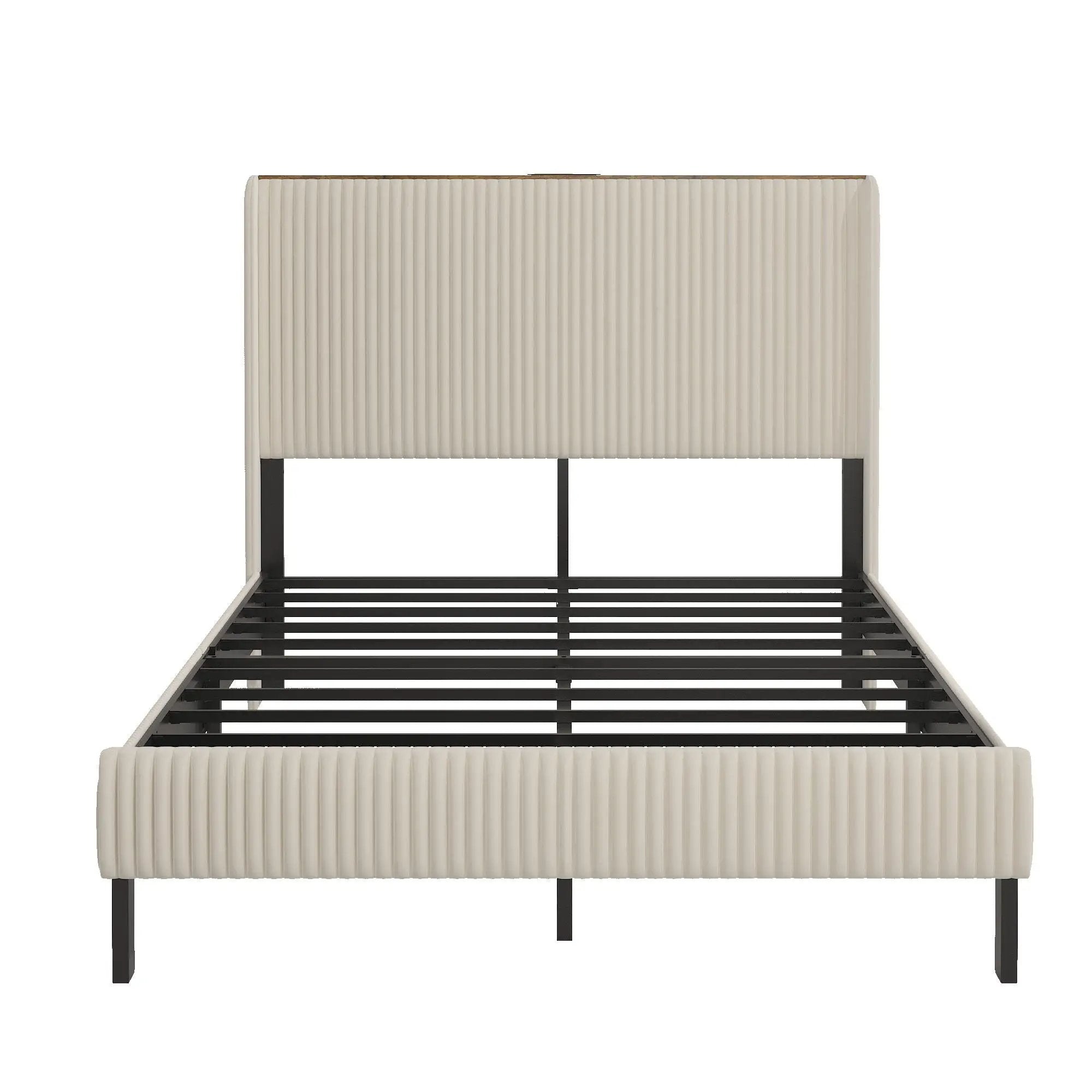 Platform Bed With Metal Frame And Charging Station by Unique Piece Furniture