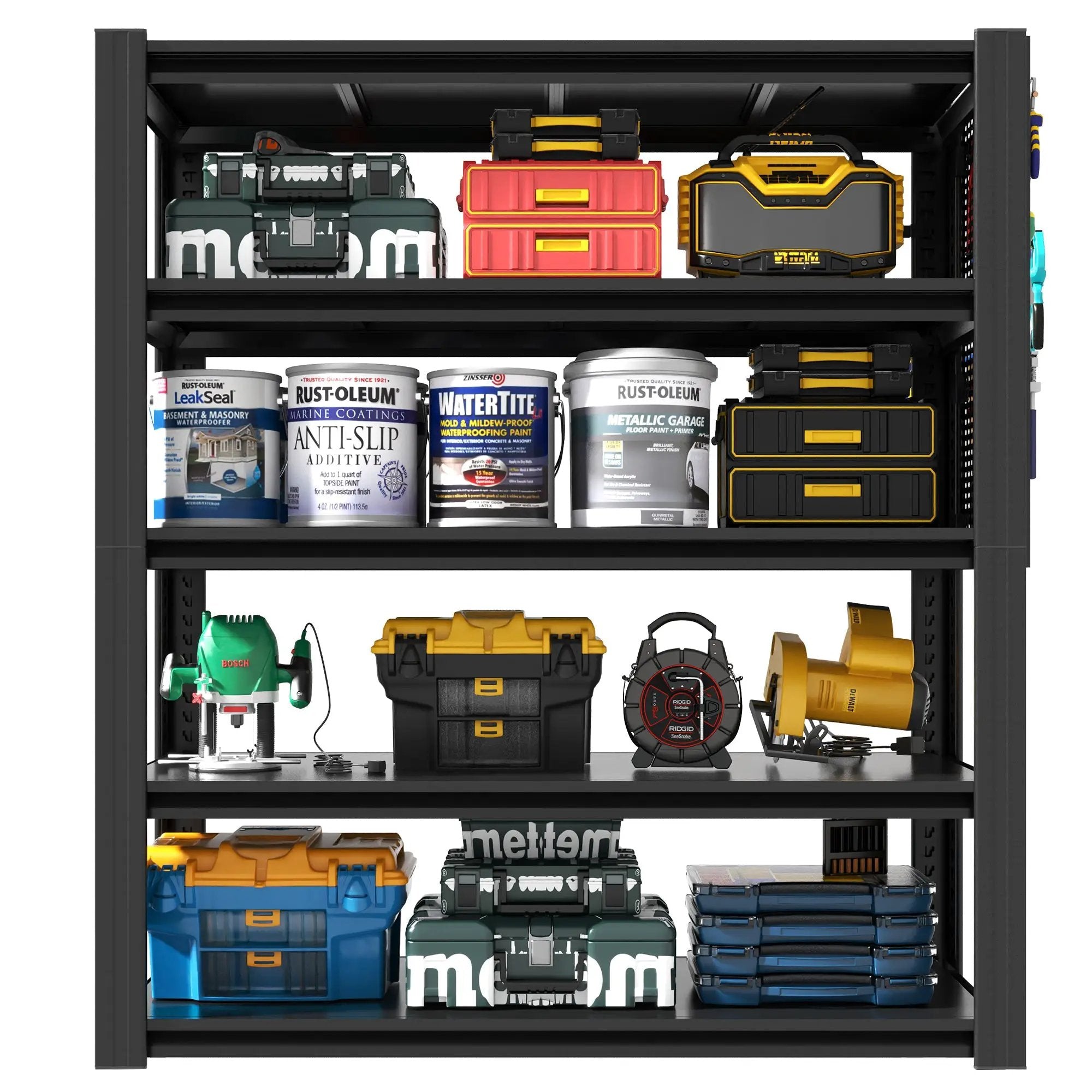72"H 5-Tier Adjustable Heavy-Duty Shelving with Pegboard by HouseOfZazla