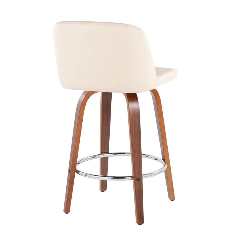 Toriano - Mid-Century Modern Fixed Height Counter Stool With Round Footrest (Set of 2) by Unique Piece Furniture
