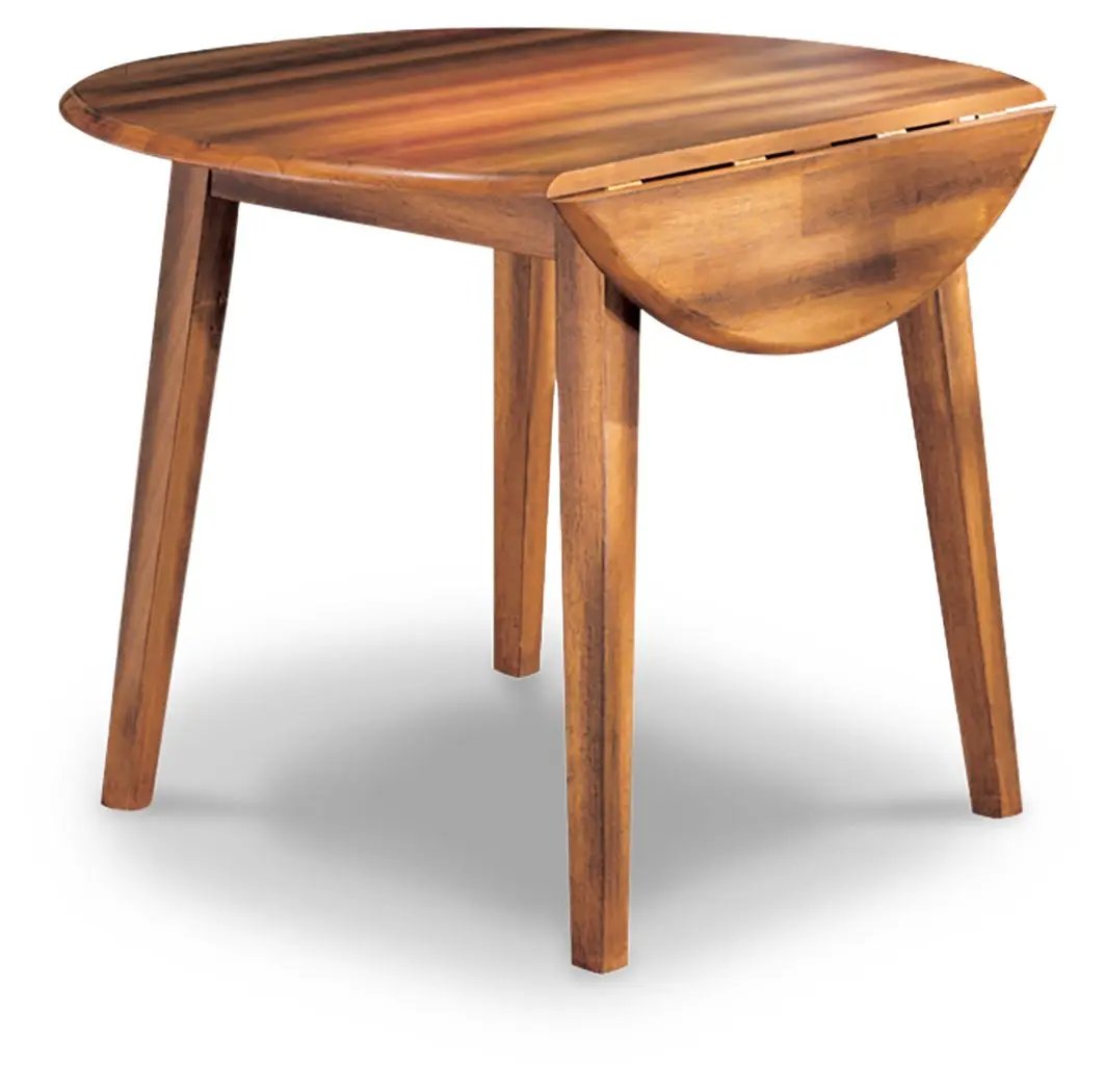 Berringer - Round DRM Drop Leaf Table - Rustic Brown by Unique Piece Furniture