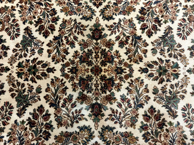 8.8 x 12 Karastan Ivory Sarouk Rug #760, Wool Pile, Vintage, Original 700 Series by Jewel Rugs