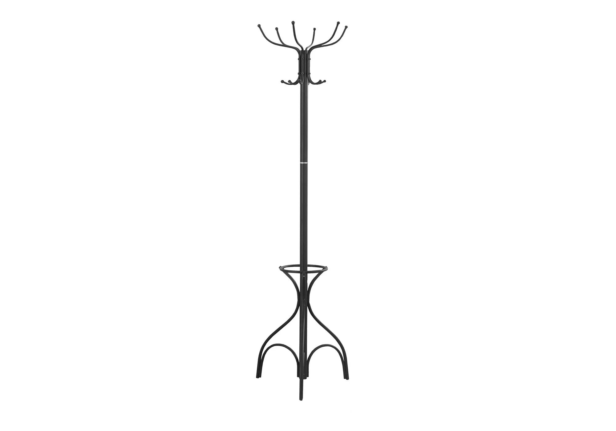 Coat Rack, Hall Tree, Free Standing, 12 Hooks, Entryway, 70"H, Umbrella Holder, Contemporary & Modern by Unique Piece Furniture