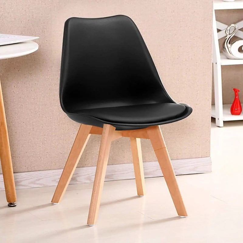 Padded Seat Cushions Home Kitchen Side Chair (Set of 2) - Black by Unique Piece Furniture