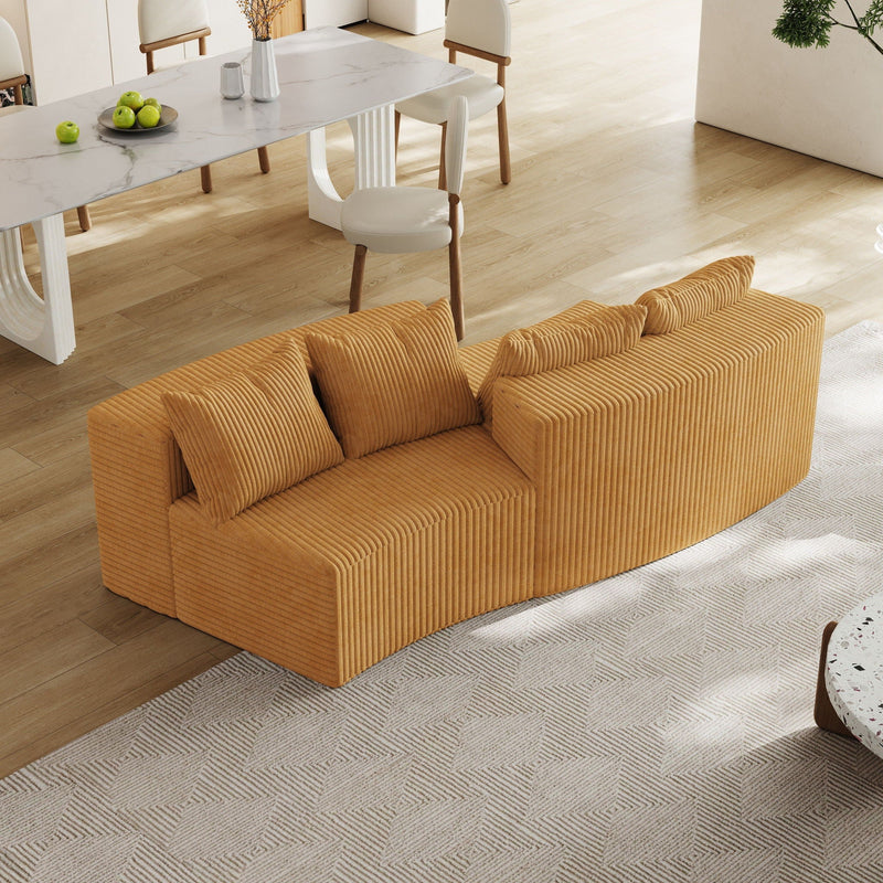 Curved Sectional Sofa With 4 Pillows, Modular Semi Circular Design by HouseOfZazla