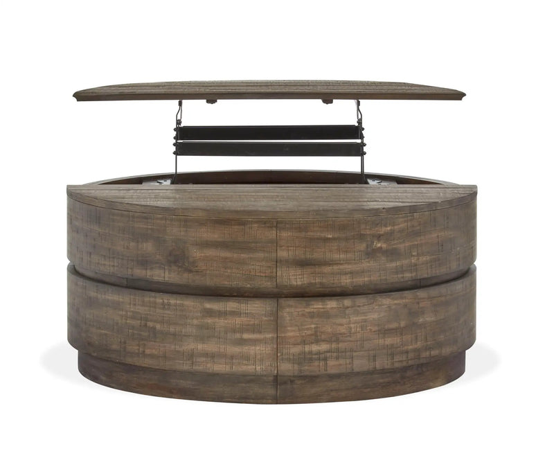 Baisden - Round Lift Top Cocktail Table With Casters - Tobacco by Unique Piece Furniture
