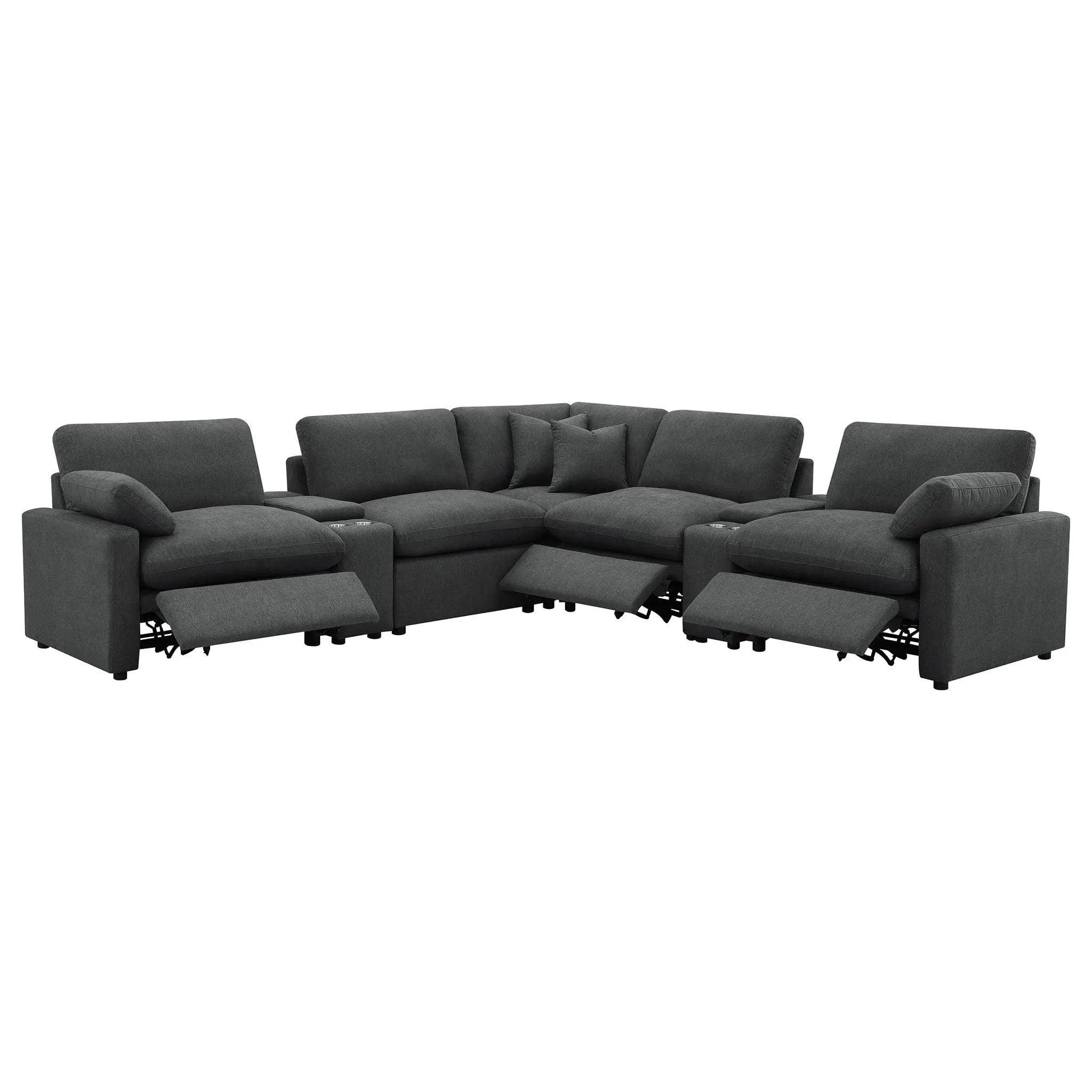 Collins 7-piece Modular Power Reclining Sectional Dark Grey by Unique Piece Furniture