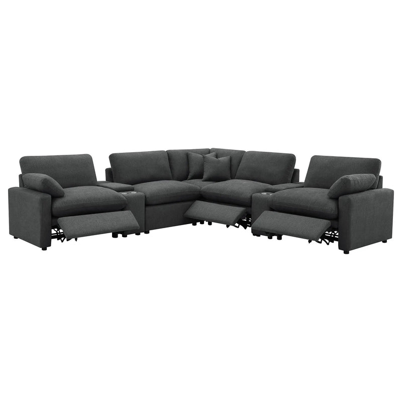 Collins 7-piece Modular Power Reclining Sectional Dark Grey by Unique Piece Furniture
