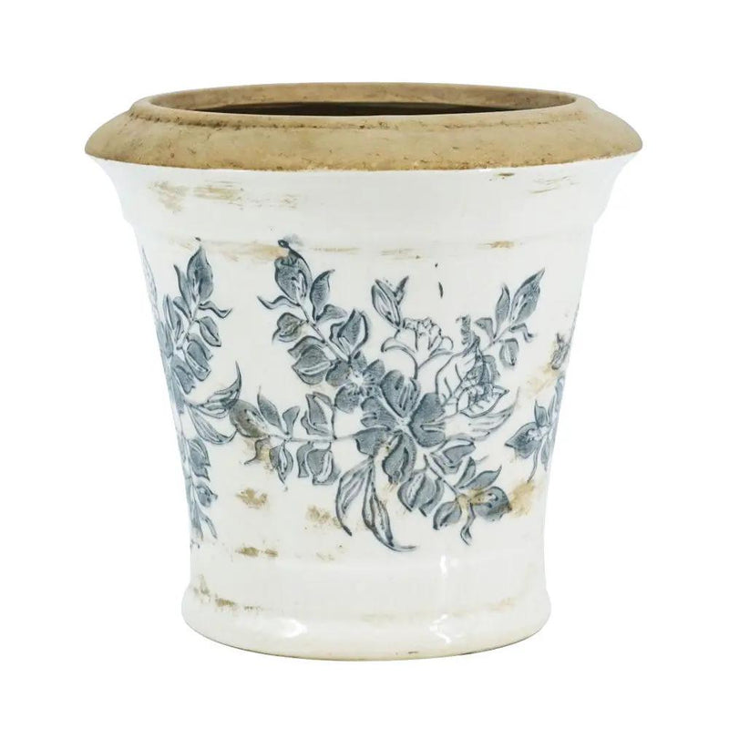 7.1x7.1x6.7' Ceramic Planter with Floral Pattern, Set of 2 by HouseOfZazla